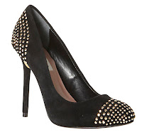 Dune black suede crystal studded stiletto shoe Dune black suede crystal studded stiletto shoe