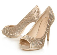 Carvela Gold Diamante Peeptoe Court Shoes Carvela Gold Diamante Peeptoe Court Shoes