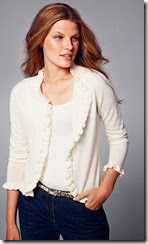 Pure Collection Ruffle Edge Cardigan