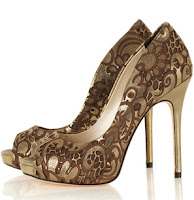 Karen Millen Gold Cutwork Peeptoe Shoe Karen Millen Gold Cutwork Peeptoe Shoe