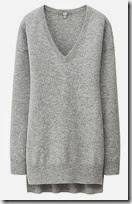 V neck cashmere tunic at Uniqlo